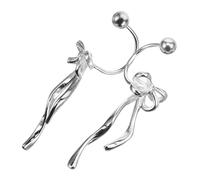 minkissy 1 Pair Twisted Ribbon Bow Earrings for Women Statement Ear Danglers Elegant Design for Formal Casual Wear Durable Reusable for Friends Loved Ones