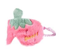 minkissy 1 PC Cartoon Plush Sleep Eye Mask Soft Breathable Shading Eye Cover for Comfortable Sleep for Travel Home and Giving Cute Strawberry Design