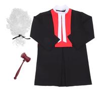 minkissy 1 Set Boys Judge Role Play Costume Includes Pretend Judge Wig Gavel Outfit for Themed Parties and School Plays for Height