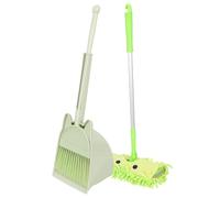 minkissy 1 Set Broom Dustpan Mop Set Educational Sweeping for Safe Materials Pretend Play Housekeeping Kit for Boys Includes Broom Mop and Dustpan Green