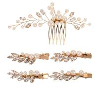 minkissy 1 Set Crystal Bridal Hair Comb Elegant Rhinestone and Pearl Accessories for Women Modern Chinese Design for Weddings Bridesmaids and Special Occasions