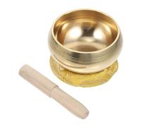 minkissy 1 Set Handcrafted Copper Singing Bowl for Meditation Sound Therapy Stress Relief Portable Buddhist Bowl with Mallet and Cushion for Yoga Mindfulness Practices