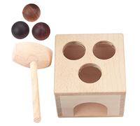 minkissy 1 Set Knock Balls Educational Montessori Wooden Box Ball Drop for Early Learning Hammer Play for Hand Eye Coordination and Muscle Development Birthday for Boys