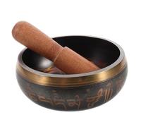 minkissy 1 Set Meditation Singing Bowl Handmade Copper Sound Healing Bowl with Mallet for Yoga Chakra Healing Relaxation Tibetan Style Decorative for Mindfulness and Inner Peace