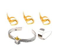 minkissy 1 Set Metal Finger Pick Set with Rings and Bracelet Guitar Accessories for Acoustic Guitars Banjos and Stringed Instruments Enhance Your Sound and Playing Experience
