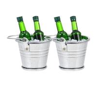 minkissy 1 Set Miniature Beer Bucket Set Dollhouse Bar Decor with Assorted Color Beer Bottles Ice Cubes and Cooler Bucket for Creative Displays and Storytelling