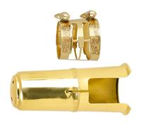 minkissy 1 Set Saxophone Mouthpiece Cap Metal Accessory with Pattern for Alto Saxophone and Clarinet Durable and Easy to Install Instrument Supplies for Musicians