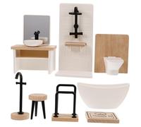 minkissy 1 Set Scale Miniature Bathroom Accessories Realistic Dollhouse Furniture Decor with Bathtub Toilet Sink More for Dollhouse Scenes and Bedroom Ornamentation
