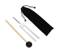 minkissy 1 Set Silver Tuning Fork for Chakra Healing Durable Aluminum Alloy with Hammer Storage Bag Fine Workmanship for Sound Therapy Meditation