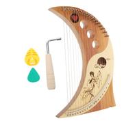 minkissy 1 Set String Metal String Lyre Harp Portable Retro Harp Musical Instrument for Beginners Intermediate Players and Durable Accessories Random Color