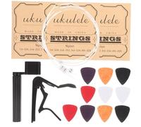 minkissy 1 Set Ukulele Tool Set Professional Guitar Accessories with Capo Picks Tuner for Beginners Musicians Guitar Lovers Portable Durable Design Random Color
