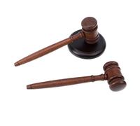 minkissy 1 Set Wooden Auction Hammer Vintage Gavel with Base for Courtroom Trials Wooden Judge Gavel for Auctions Role Play and Practical Use
