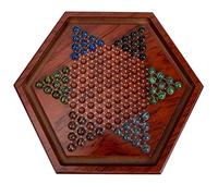minkissy 1 Set Wooden Chinese Checkers Board Game for Adults Educational Strategy Game for Family Fun for Outdoor Indoor Play