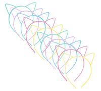 minkissy 10 pcs Cute Plastic Cat Ears Headband Lightweight Comfortable Hairbands for Cosplay Costume Party Theme Carnival Decorative Accessories