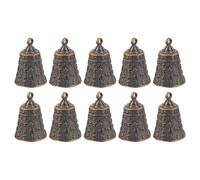 minkissy 10 Pcs Vintage Bell Key Chain Pendant Small Brass Crafts Chic Wind Chime Decorative Retro Brass Material DIY Making Car Accessories