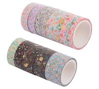 minkissy 10 Rolls 3 Meter Japanese Paper Washi Masking Tape Set Foil Floral Patterns for DIY Scrapbooking Crafting and Planner Decoration in Garden Theme