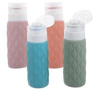 minkissy 100ml Travel Size Silicone Bottles Set Squeeze Bottle Toiletries Containers for Shampoo Conditioner