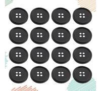 minkissy 100pcs Black Resin Four-Hole Buttons 15mm DIY Sewing Round Buttons for Costume Making and Needlework Craft Accessories