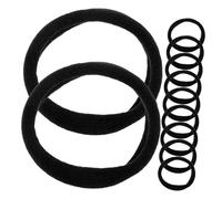 minkissy 100pcs Black Seamless Elastic Hair Ties for Women and Girls Soft Polyester Hair Ropes with No Pulling and Secure Hold Accessories for Everyday Use and Ponytail Styling