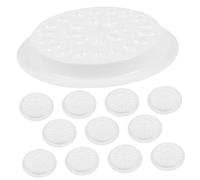 minkissy 100pcs Flower-shaped Disposable Eyelash Glue Holder Pads Lash Glue Palette for False Eyelash Extensions Lightweight PVC Lash Grafting Adhesive Tray for Professional and Travel Use