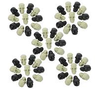 minkissy 100pcs Halloween Small Skull Head Ornaments Realistic Plastic Miniature Skull Decor for Spooky DIY Crafts Party Decorations and Table Display