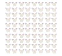 minkissy 100pcs Iridescent Butterfly Nail Charms Mini Plastic Nail Embellishments for Women DIY Fairy Style Manicure Tiny Butterfly Gems for Easy Application Art Decorations