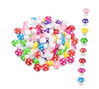 minkissy 100Pcs Mini Resin Mushrooms for Dollhouse Decoration Tiny Mushroom Figurines for Micro Garden and Craft Projects Colors for Miniature Dollhouse Accessories