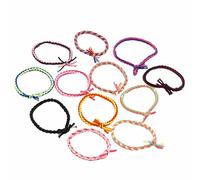 minkissy 100pcs Multi-Colour Hair Rope Handmade Woven Hair Ties No Crease for Women Girls Mixed Colour Secure Hold