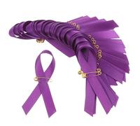 minkissy 100pcs Purple Ribbon Brooch Fabric Tear-resistant Anti-violence Pins for Charity Events Parades and Awareness Campaigns
