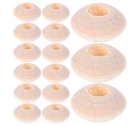 minkissy 100pcs Unfinished Flat Saucer Abacus Wood Beads 14x7mm with 4.5mm Large Holes Rondelle Spacer Beads for DIY Necklace Bracelet Jewelry Craft Projects