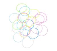 minkissy 100pcs Vibrant Glow Silicone Hair Bands Stretchable Wristbands for Girls Disco Party Accessories Hair Tie Bracelets Colorful Woven Bangle