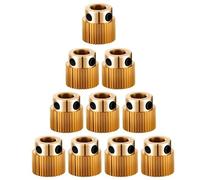 minkissy 10pcs Brass Feeding Gear for 3d Printer Extruder with Good Bearing Capacity and Grip Filament, Golden Colour, Professional and Practical Design for Precise Filament Extrusion