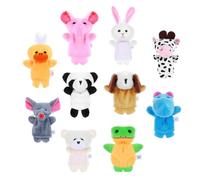 minkissy 10Pcs Cartoon Animal Finger Puppets Plush for Safe Storytelling Finger Dolls for Boy Girl and for Creative Play and Bedtime Stories