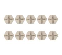 minkissy 10pcs Ceramic Coral Frag Base Tray Grid Plate Marine Reef Coral Broken Branch Seat Fish Tank Button Base for Aquarium Decoration and Breeding