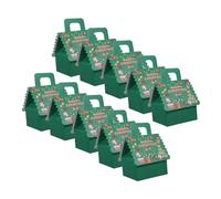 minkissy 10pcs Christmas House Shaped Candy Boxes with Handles Durable Cardboard Treat Packaging for Cookies Chocolates Festive Green Gingerbread Design for Holiday Party Favors and Giving