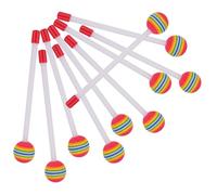 minkissy 10pcs Colorful Sponge Drum Mallets Safe Plastic Percussion Sticks for Practice Rainbow Bass Drumsticks for Musical Instrument Learning and Rhythm Development
