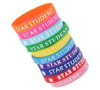 minkissy 10Pcs Colorful Star Student Silicone Wristbands Reward Bracelets for Classroom Activities Unity and Teamwork for Every