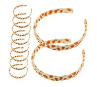 minkissy 10pcs DIY Fabric Headband Wide Non Slip Elastic Flat Cloth Bands for Holiday Crafts and Stylish Hair Accessories Thin Animal Print Hairband Base for Creative Projects