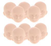 minkissy 10pcs DIY Plastic Doll Heads for Makeup Practice Lightweight Wear Resistant Craft Accessories Polished Surface for Face Painting and Cosmetology Training Projects