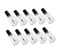 minkissy 10pcs Empty Nail Polish Bottle Clear Nail Polish Sample Containers Art Brush Bottles Brush Containers Travel Cuticle Oil Glass Transparent