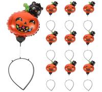 minkissy 10pcs Halloween Pumpkin Hairband Comfortable Spooky Costume Hair Accessories for Party Carnival Dress Up with Black Cat Balloon Spring Bopper Headwear