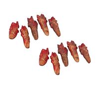 minkissy 10pcs Halloween Severed Bloody Finger Props for Horror Party Decorations Realistic Scary Body Parts for Halloween Pranks and Displays Dark Red