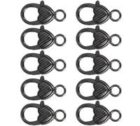 minkissy 10pcs Heart-Shaped Lobster Claw Clasp Alloy Keychain Clips Lightweight and Versatile for DIY Jewelry Making and Straps Accessories in Black