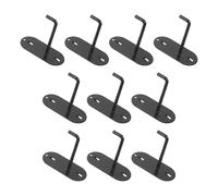 minkissy 10pcs Heavy Duty Metal Pegboard Hook Set with Curved Locking Clip and Non-Slip Matte Finish, Oval for Bathroom and DIY Craft Wall Organizer Accessories