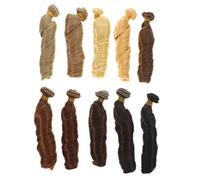 minkissy 10Pcs High Temperature Wire Doll Hair Wefts Curly Colored Wigs for DIY Doll Making for Arts Supplies and for Decorating Dolls and Enhancing