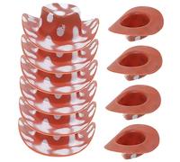 minkissy 10pcs Mini Cowboy Hat Decorations Tiny Stylish Doll Hats in Brown and White Festive Cake Accessories for Fun Festival Ambiance Enhancers