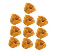 minkissy 10pcs Mini Ice Cream Cone Charms PVC DIY Craft Accessories for Clothes Bags Shoes Headwear Unique Simulation Flat Cone Decorations