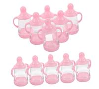 minkissy 10pcs Mini Plastic Bottle Candy Containers for Shower Favors Multipurpose Party Decoration Boxes for Newborn Birthday Unique Milk Bottle Design for Distribution
