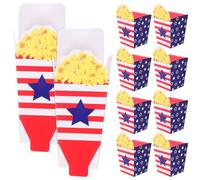 minkissy 10pcs Mini Popcorn Style Candy Packaging Boxes Patriotic Treat Boxes for 4th of July Independence Day Wedding Decorations