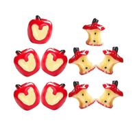 minkissy 10pcs Miniature Artificial Apples Realistic Lifelike Mini Incomplete Apple Cores for Dollhouse Kitchen Decor Reusable Home Accessories